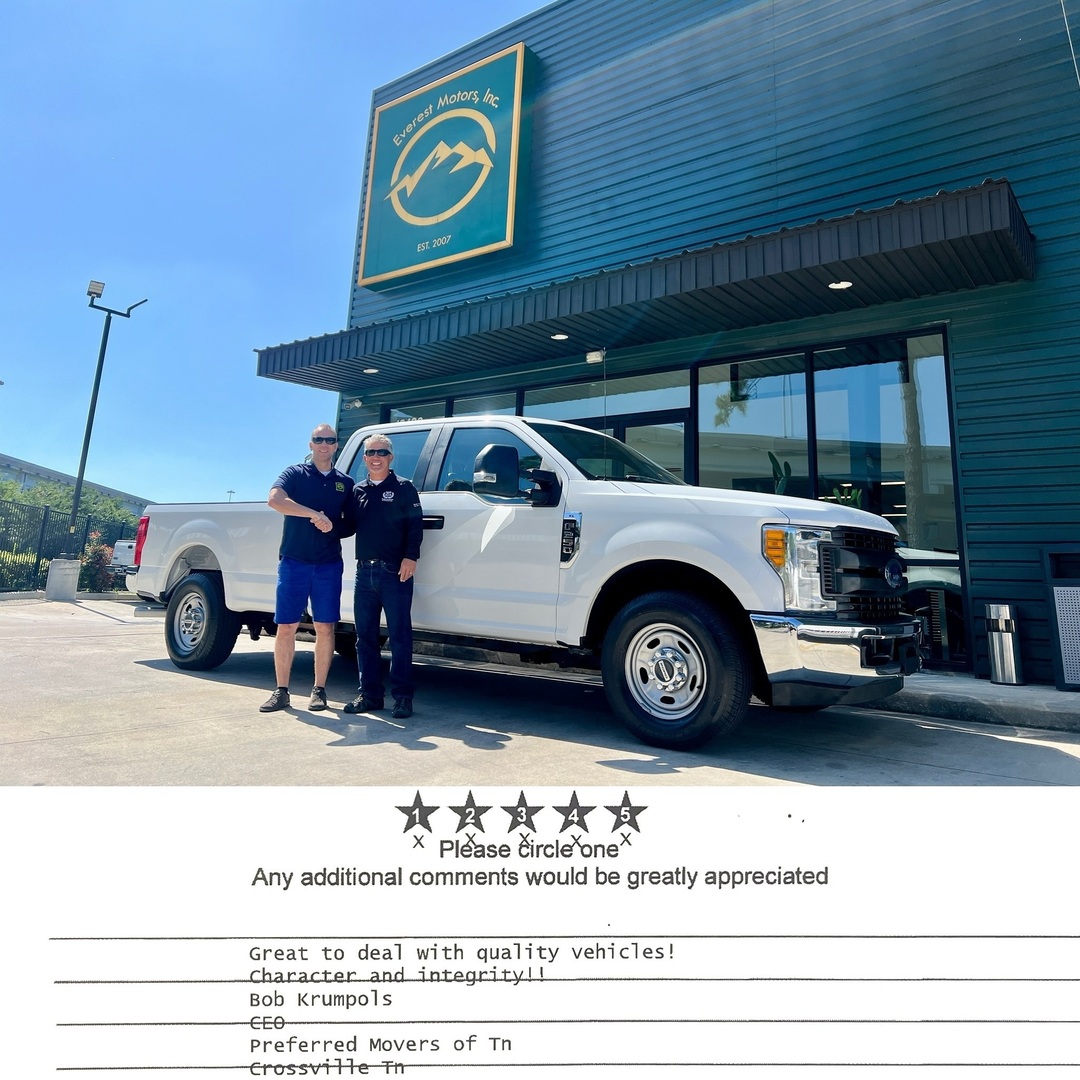 It was an absolute delight assisting our valued customer, Bob, from Tennessee, in acquiring his new vehicle, the 2017 Ford F250 XL! Welcoming Bob to the Everest Motors Family fills us with joy, and we extend our warmest wishes for many safe miles ahead on the road. 

Explore mo…
