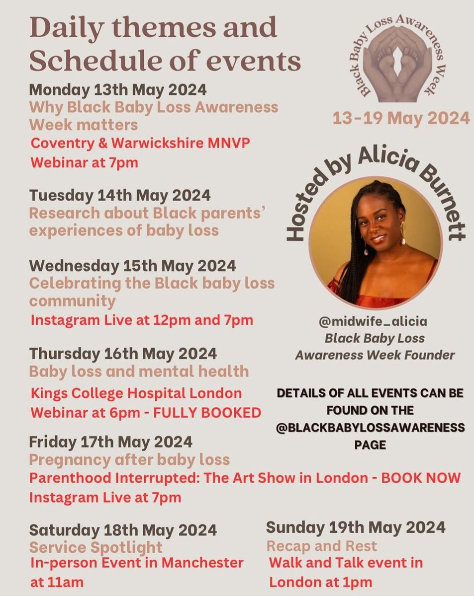 There are some great events taking place this week in honour of BBLAW. 

We will be hosting our event this Saturday. Theme, Service Spotlight.
Come and join us in discussing this important topic. Refreshments provided. 

Register your place. Link below.
eventbrite.co.uk/e/black-baby-l…