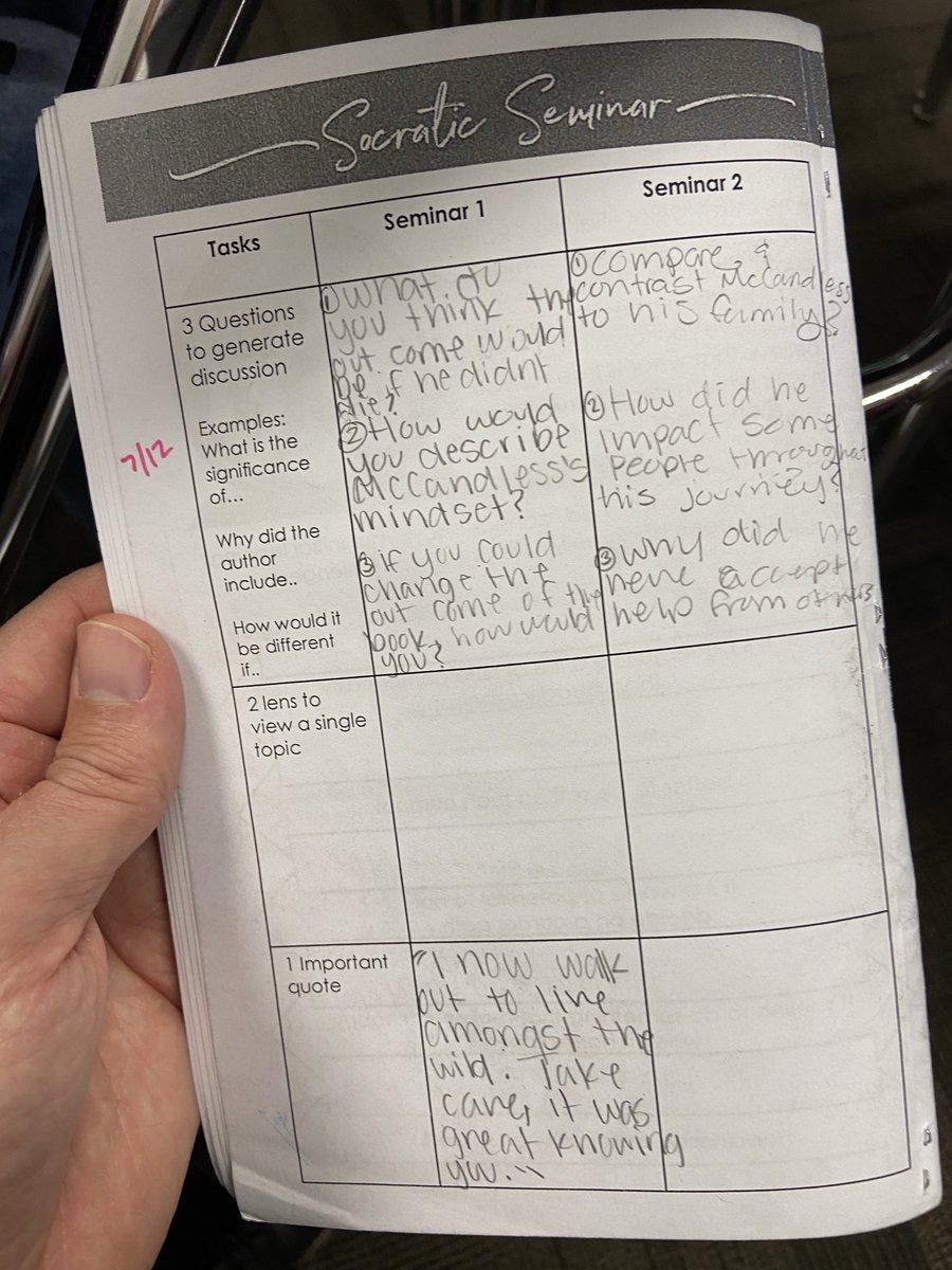 We may be 7 days away from the end of the school year, but it was awesome to see the students at QCHS prepping for a Socratic Seminar on the novel they just read. Way to roll, Bulldogs! ⁦@qcusd⁩ ⁦@AVID4College⁩ #qcleads #championmentality