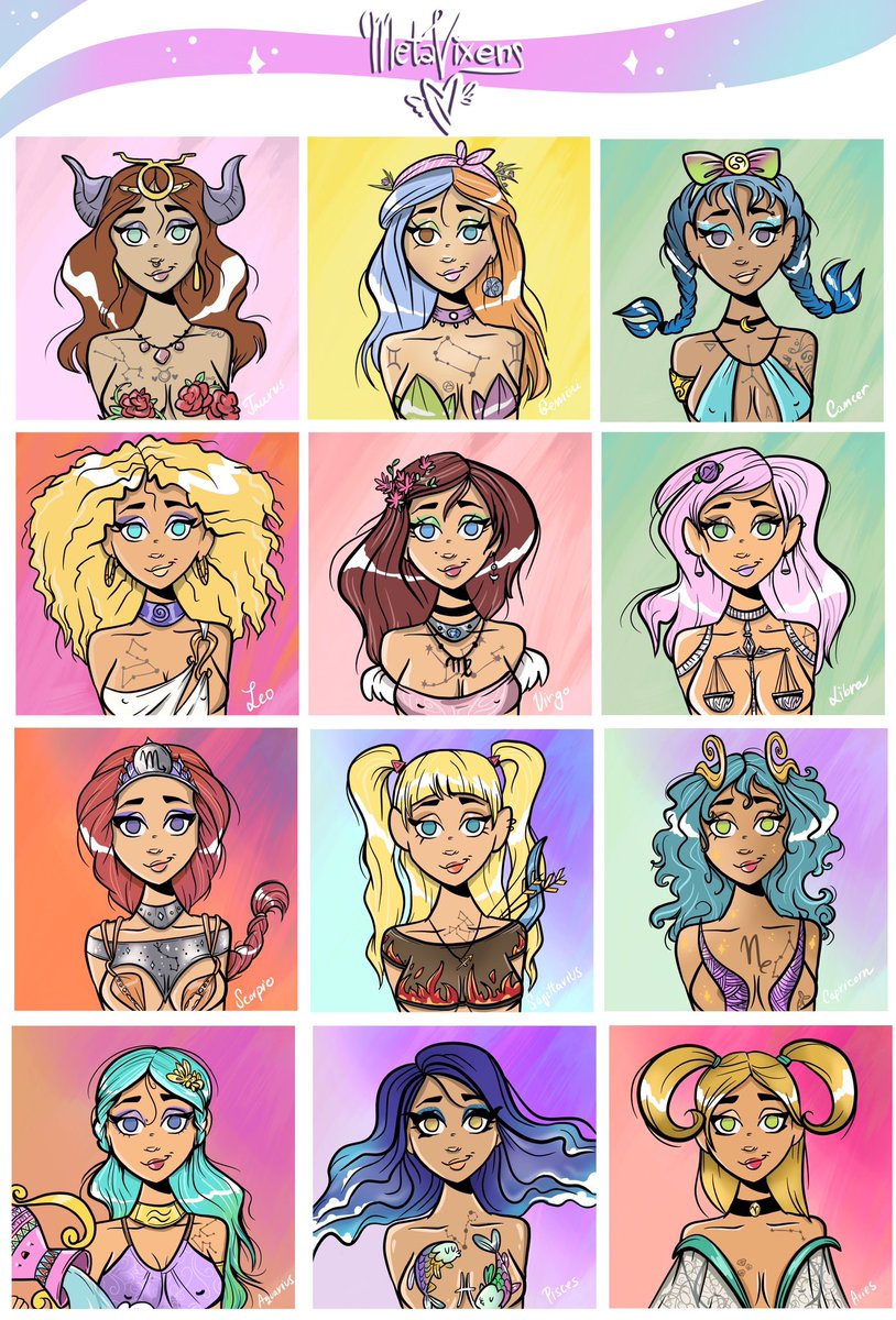 The 12 Zodiac Vixens ✨ 

What’s your sign?

#MetaVixens #NFTCommunity <a href="/0xPolygon/">Polygon</a>