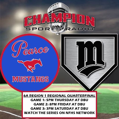 It’s playoff time in Texas, and we’ve got the pleasure of broadcasting a great Regional Quarterfinal baseball series this week! ⚾️ 7-6A Champs @jjphsbaseball vs 8-6A Champs @MartinBaseball 📺 Watch the entire series starting Thursday produced by Champion Sports on @NFHSNetwork