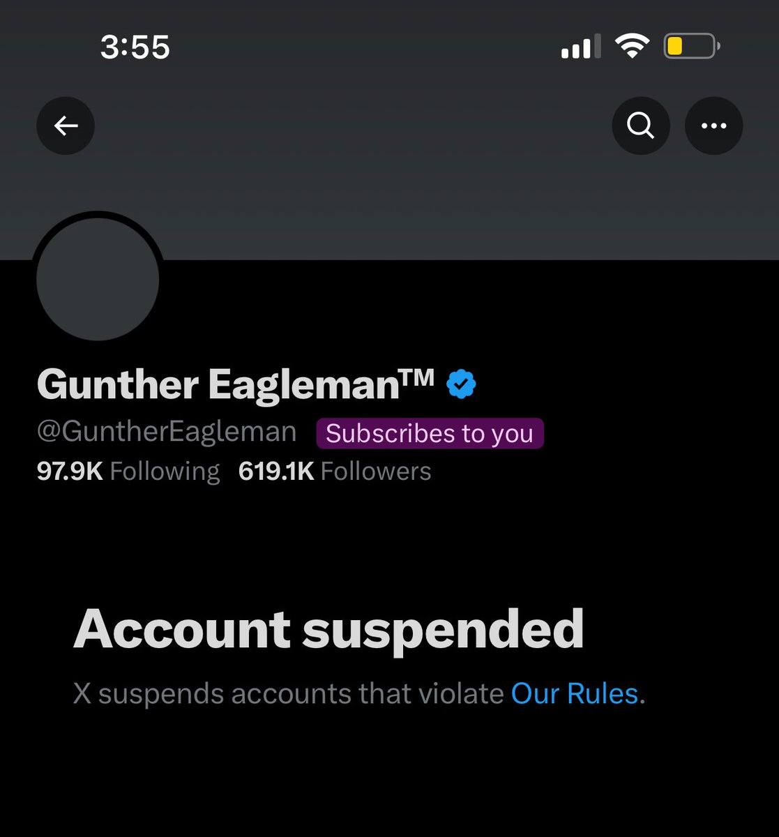 One of the best accounts on X has been suspended. We need him back @elonmusk!