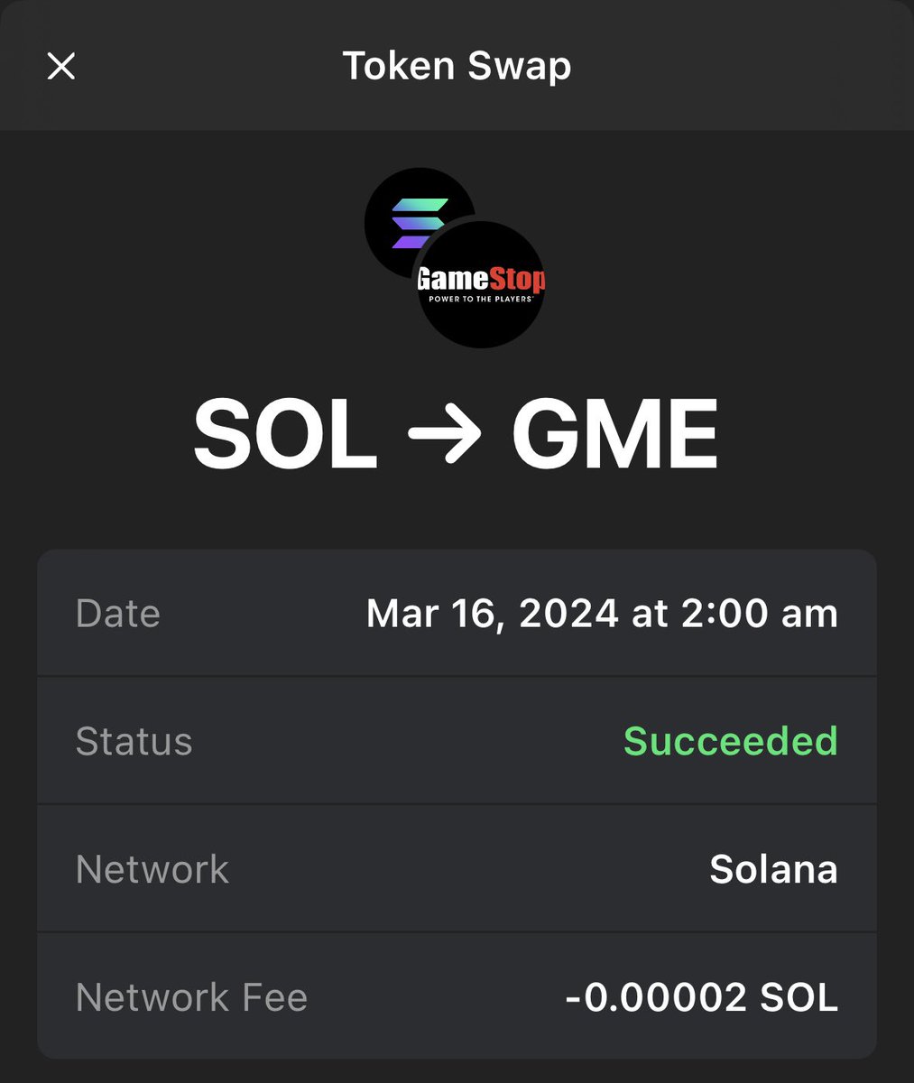 OMG!! I can't believe it! 😱

Back in March, I bought some $GME just for fun and totally forgot about it. Today, I randomly checked and it's up 10X! 🤯

#GameStop is all over the news and #GME is listed on so many exchanges now. Could this be the next $BOME, $PEPE or $WIF? 🚀🚀🚀