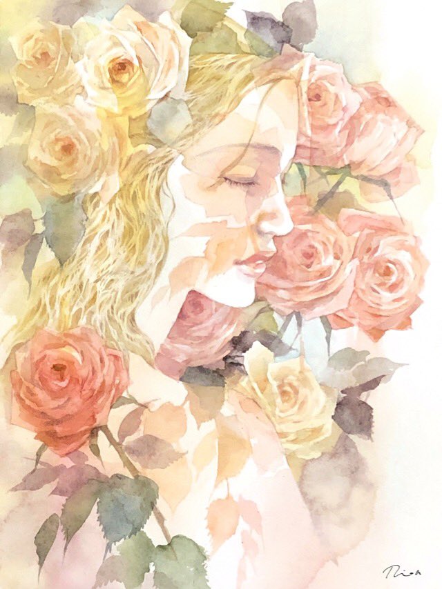 solo long hair blonde hair 1boy closed eyes male focus flower  illustration images
