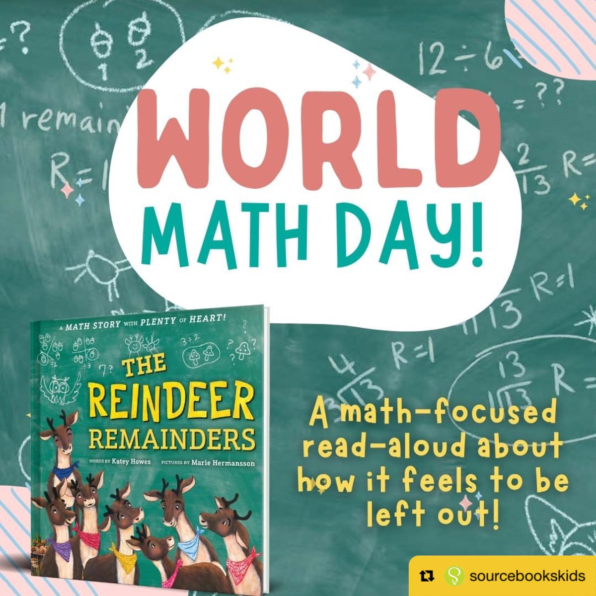 THE REINDEER REMAINDERS by @Kateywrites @MarieHermansson is an en-DEER-ing readaloud tackling division, prime numbers & remainders. Bring #math to storytime as woodland creatures struggle with being left out, and learn the most important lesson of all: including your friends.