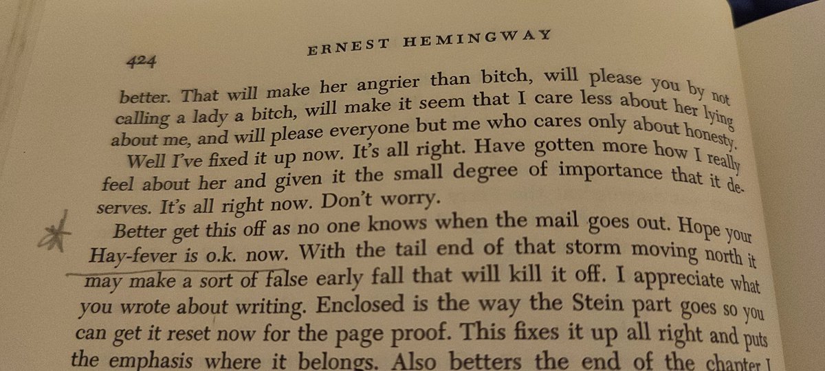 Reading #ErnestHemingway Selected letters, some great quotes: 'l like the people I like. Not the bastards that like me.' (26 May 1934)
And also in May 1934 he was asking his editor Maxwell Perkins, about hayfever!  Seems some things are eternal.⬇️