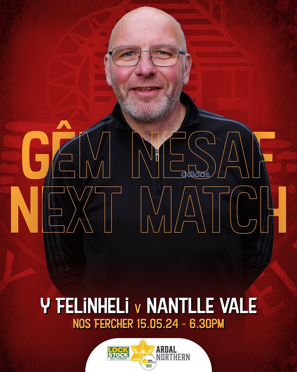 CPD Y Felinheli (@cpdyfelin1977) on Twitter photo Nos fory.
🆚 <a href="/NantlleValeFC/">Nantlle Vale FC</a>
🏆 <a href="/ArdalNorthern/">Lock Stock Ardal Northern Leagues</a> NW
📍 Cae Seilo
🗓 15.05.24
⏱ 18:30
Dewch i Seilo i gefnogi’r hogia’ ac i dalu teyrnged i’r cawr o ddyn, ein rheolwr, Euron ❤️💛💚 Nos fory.
🆚 <a href="/NantlleValeFC/">Nantlle Vale FC</a>
🏆 <a href="/ArdalNorthern/">Lock Stock Ardal Northern Leagues</a> NW
📍 Cae Seilo
🗓 15.05.24
⏱ 18:30
Dewch i Seilo i gefnogi’r hogia’ ac i dalu teyrnged i’r cawr o ddyn, ein rheolwr, Euron ❤️💛💚