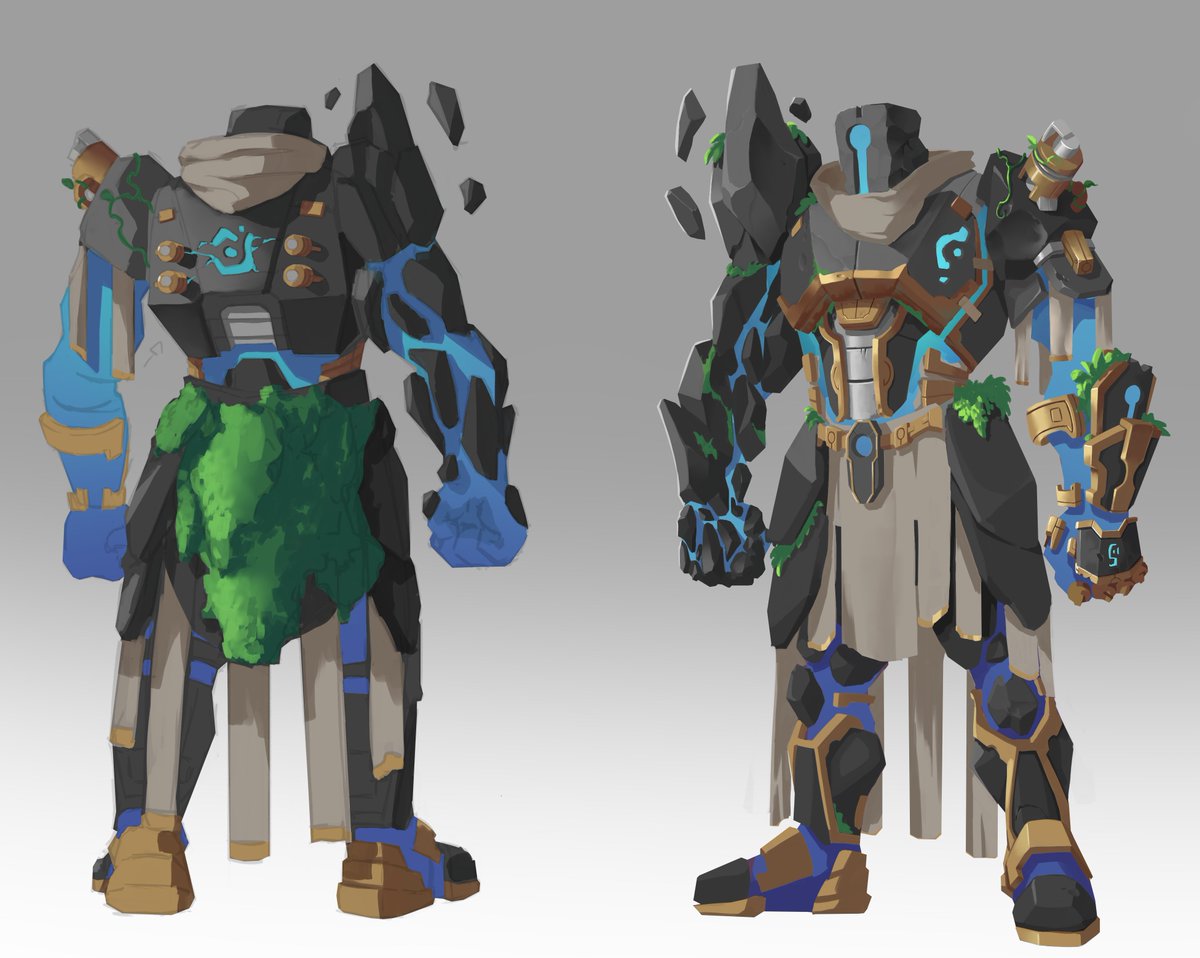 I'm developing a Golem to use the Axe i've posted some time ago. Still in progress for now. it will be modeled by @3dMother.
#Wip #conceptart