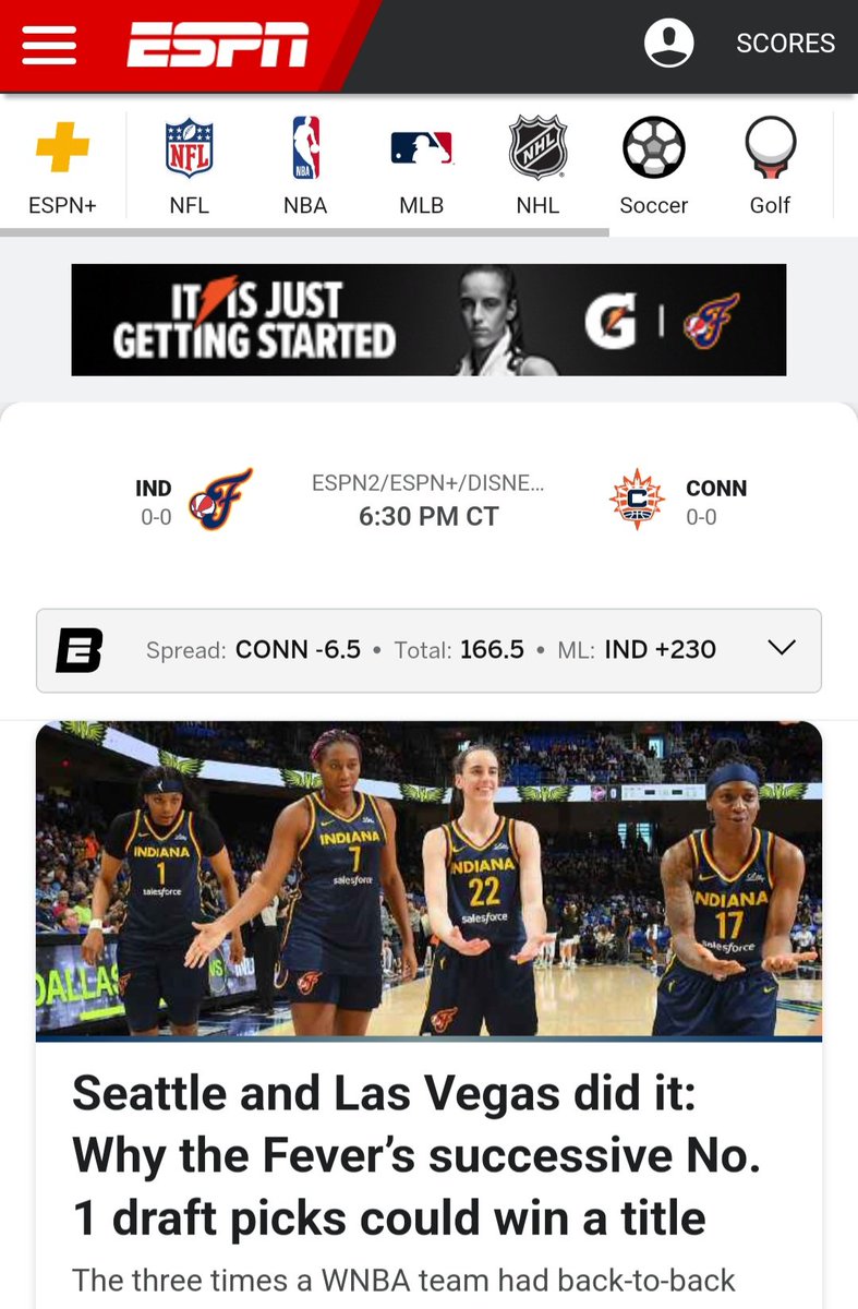 Every time I go to espn.c om it's women's hoops instead of NBA or NHL playoffs. Kinda wild .