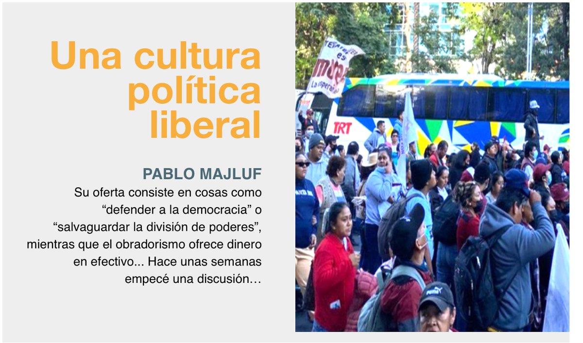 “El liberalismo debe ofrecer más que satisfactores materiales y las bajas pasiones del populismo clientelar que han empobrecido y destruido a las sociedades': @pablo_majluf literalmagazine.com/una-cultura-po…