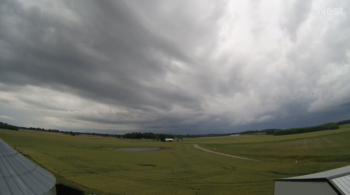View of the severe-warned storm from our @sextonbinbuild skycam in Gold City, KY.