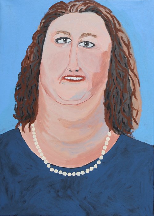 Do you mean this portrait of Gina Rinehart by Vincent Namatjira? @MarkDiStef