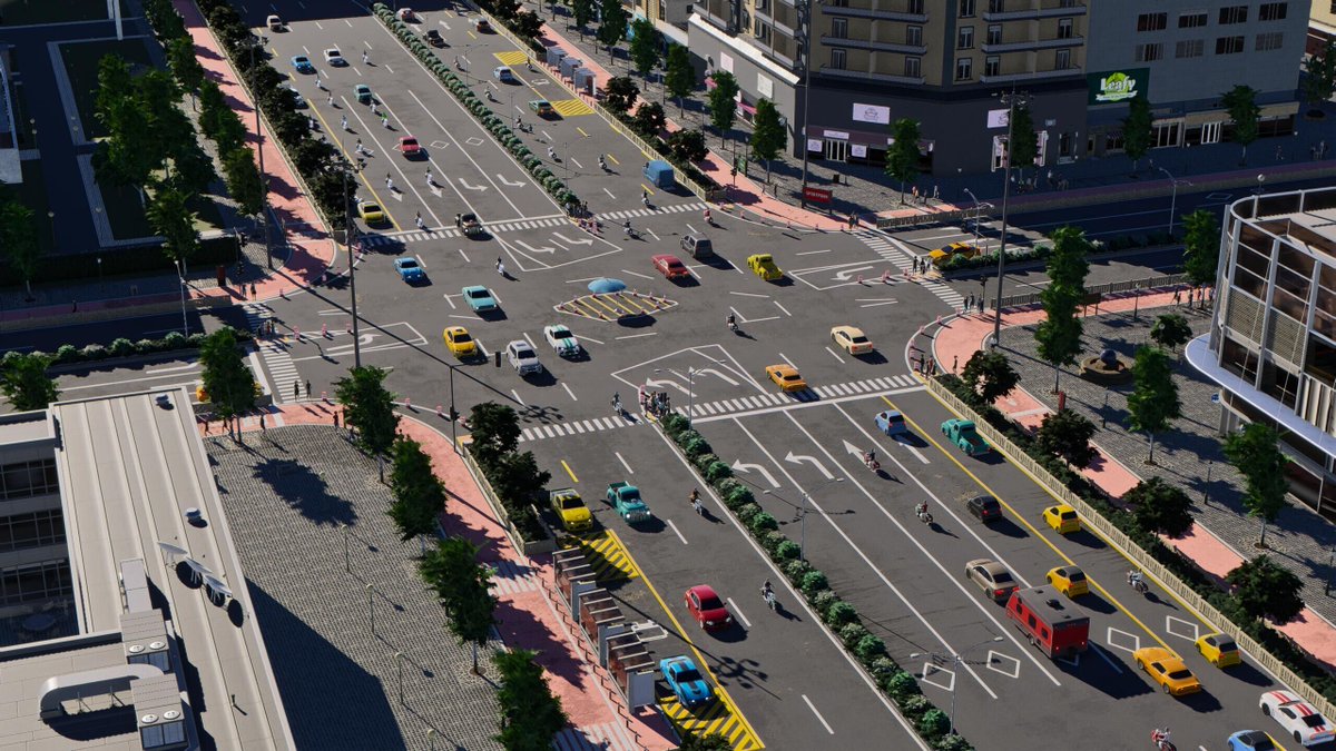 Afternoon after work, busy intersection
@ColossalOrder  #citiesskylines2