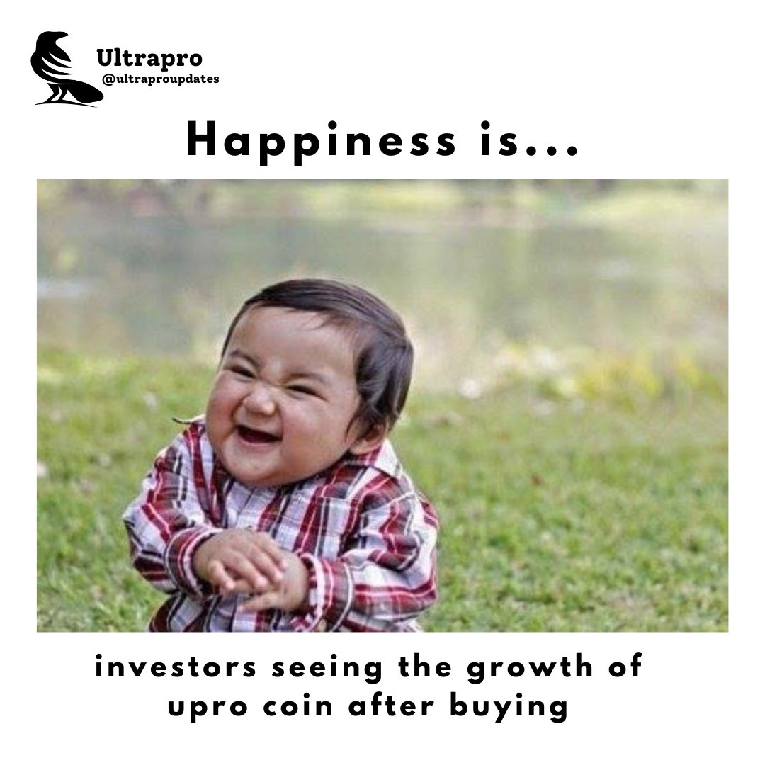 Discover true happiness with UPRO coin! Join the ranks of satisfied investors witnessing incredible growth. Don't miss out on the joy of #financial success.  

📷For More Details : 
ultrapro.info 
ultraproscan.io

#Blockchain #Cryptocurrency #FinancialSuccess…