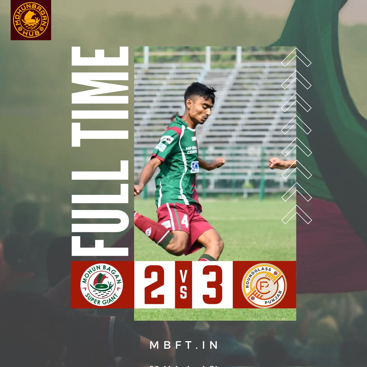 Anish and Rohit scored the goals for us but it was not enough for Mohun Bagan U-15 to defeat Punjab U-15 in the AIFF Junior League (U-15) National Round We face next Bengal FA U-15 on 17th May