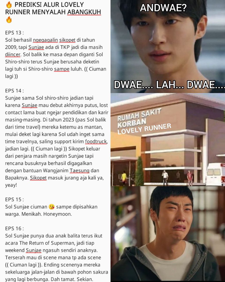 •kdm• 🔥⚠️ Lovely Runner ⚠️🔥 

PREDIKSI ALUR LOVELY RUNNER BY SENDER 😘

gpp? sumpah gpp 😔☝️