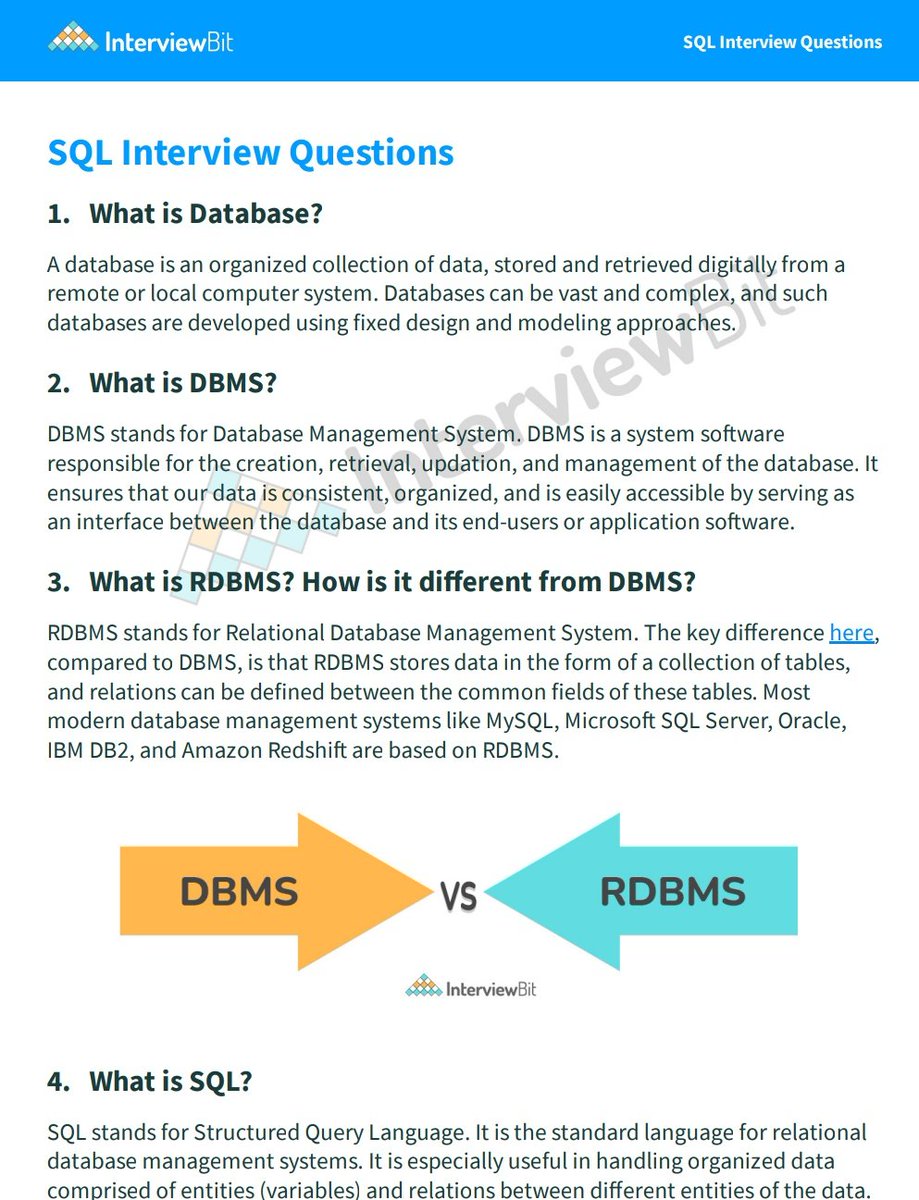 66 SQL Interview Questions you need to excel at to land your dream job⬇️

I am sharing my list with you today!

For absolutely FREE:

To get it:  
1. Follow Me 
2. Like and Retweet
3. Reply with 'SQL”

#SQL #SQLLearners #InterviewQuestions