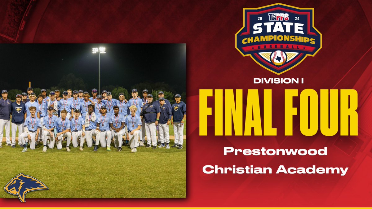 Congratulations to Prestonwood Christian Academy on their Final Four appearance in the 2024 State Baseball Championship Tournament⚾️