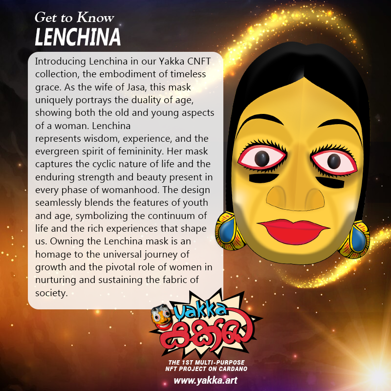 The  #GetToKnowTheMask' brings you the Lenchina mask!

This mask represents the embodiment of timeless grace and the evergreen spirit of femininity.

🔴 MINT HERE 👉yakka.art

🔴 Discord 👉 lnkd.in/gTDvWekw

#Cardano #NFT #cnftproject