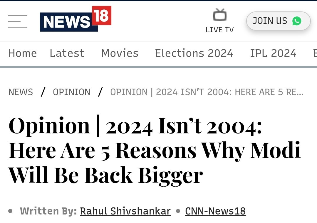 Are “2004-like factors' playing a decisive role as these “political experts' have predicted? Has the election turned? Here are some fact-based arguments that prove 2024 isn’t 2004 and that those predicting gloom for BJP might end up with egg on their faces. Click to read:
