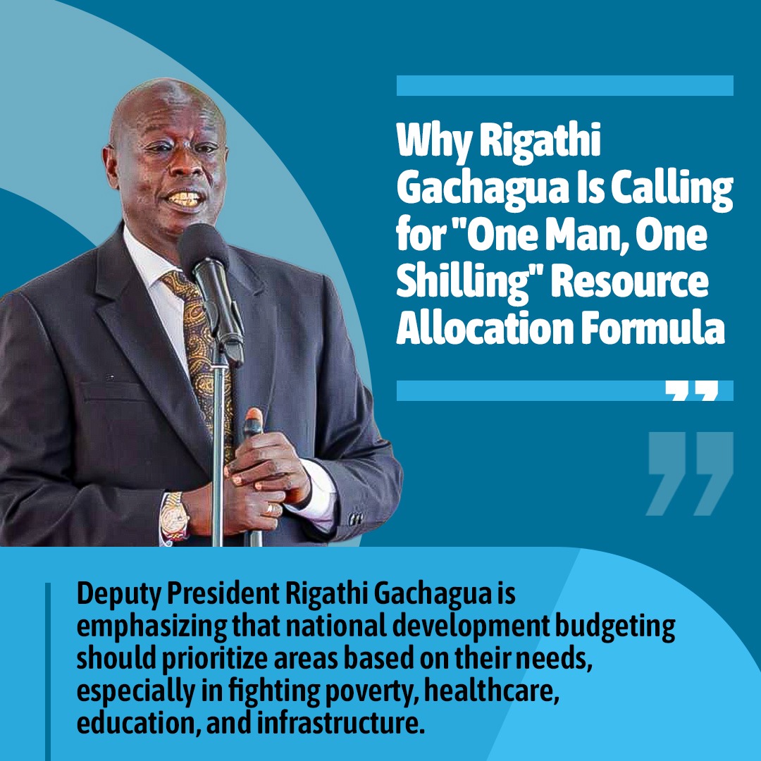 Deputy President Rigathi Gachagua is emphasizing that national development budgeting should prioritize areas based on their needs, especially in fighting poverty, healthcare, education and infrastructure.
#OneManOneVoteOneShilling
#RigathiOnAssignment
Fair resource allocation