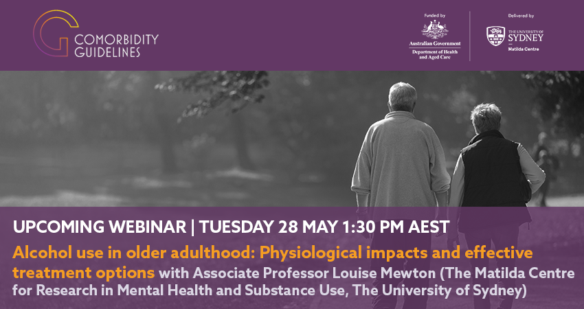 The Matilda Centre (@thematilda_usyd) on Twitter photo UPCOMING WEBINAR |
How does alcohol use impact the brain of older adults? What is the relationship between alcohol use, cognitive impairment and dementia?
Learn more at our Comorbidity Project webinar with <a href="/LouiseMewton/">Louise Mewton</a>. Register: bit.ly/3xBsGIZ UPCOMING WEBINAR |
How does alcohol use impact the brain of older adults? What is the relationship between alcohol use, cognitive impairment and dementia?
Learn more at our Comorbidity Project webinar with <a href="/LouiseMewton/">Louise Mewton</a>. Register: bit.ly/3xBsGIZ