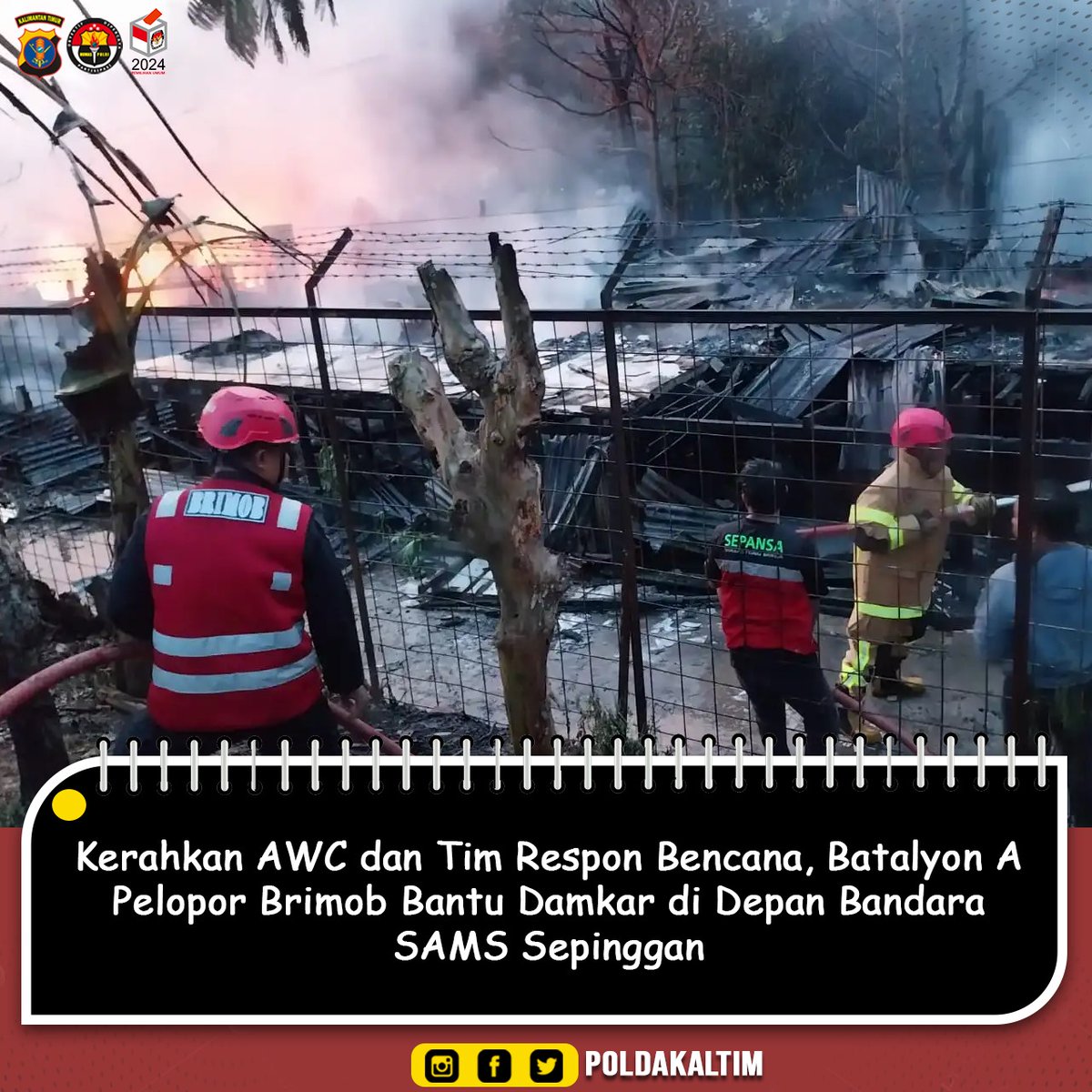 Tribratanews.kaltim.polri.go.id , BALIKPAPAN – Si jago merah kembali mengamuk pada sore ini, Selasa (14/5/2024) sekitar pukul 17.45 WITA. Kebakaran sempat menggegerkan warga kawasan Kelurahan Sepinggan Raya, Balikpapan Selatan, Kota Balikpapan. Persis di seberang Bandara SAMS Sepinggan