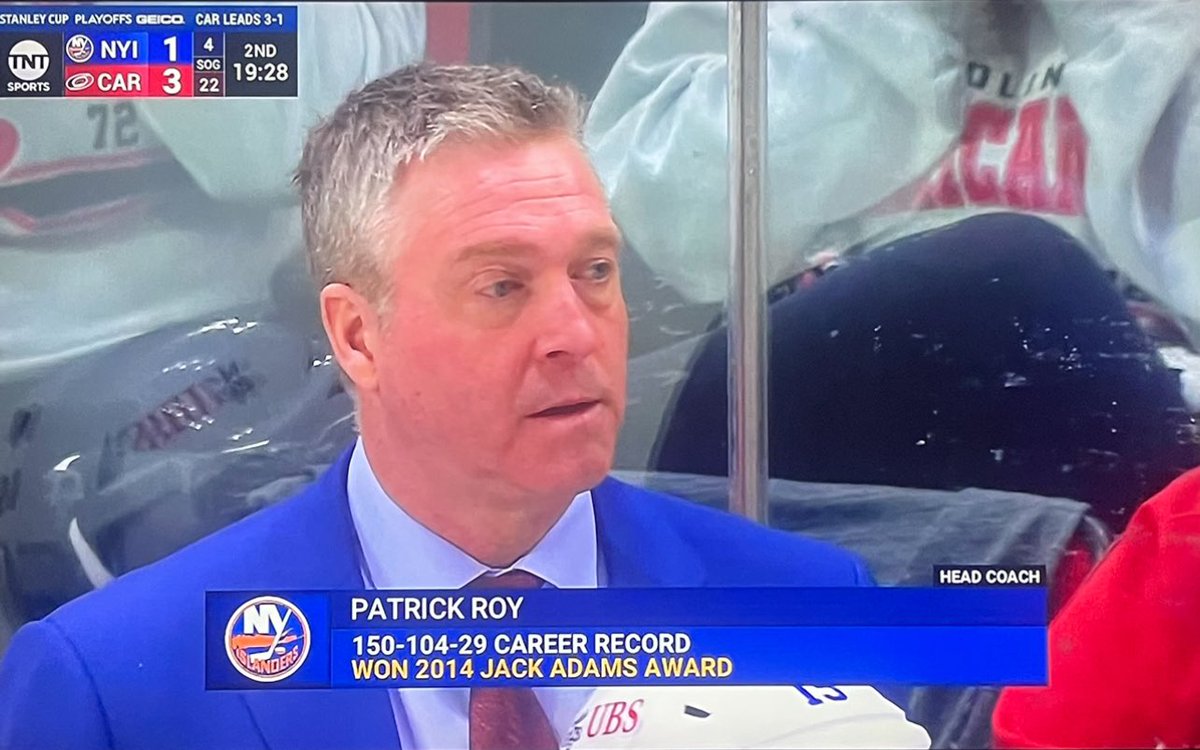 Patrick Roy the official 🐐 the future is bright with this man as New York Islanders head coach 🙌 Always Believe LFGI ⚔️ #Isles #Goat #PatrickRoy #IslandersLive