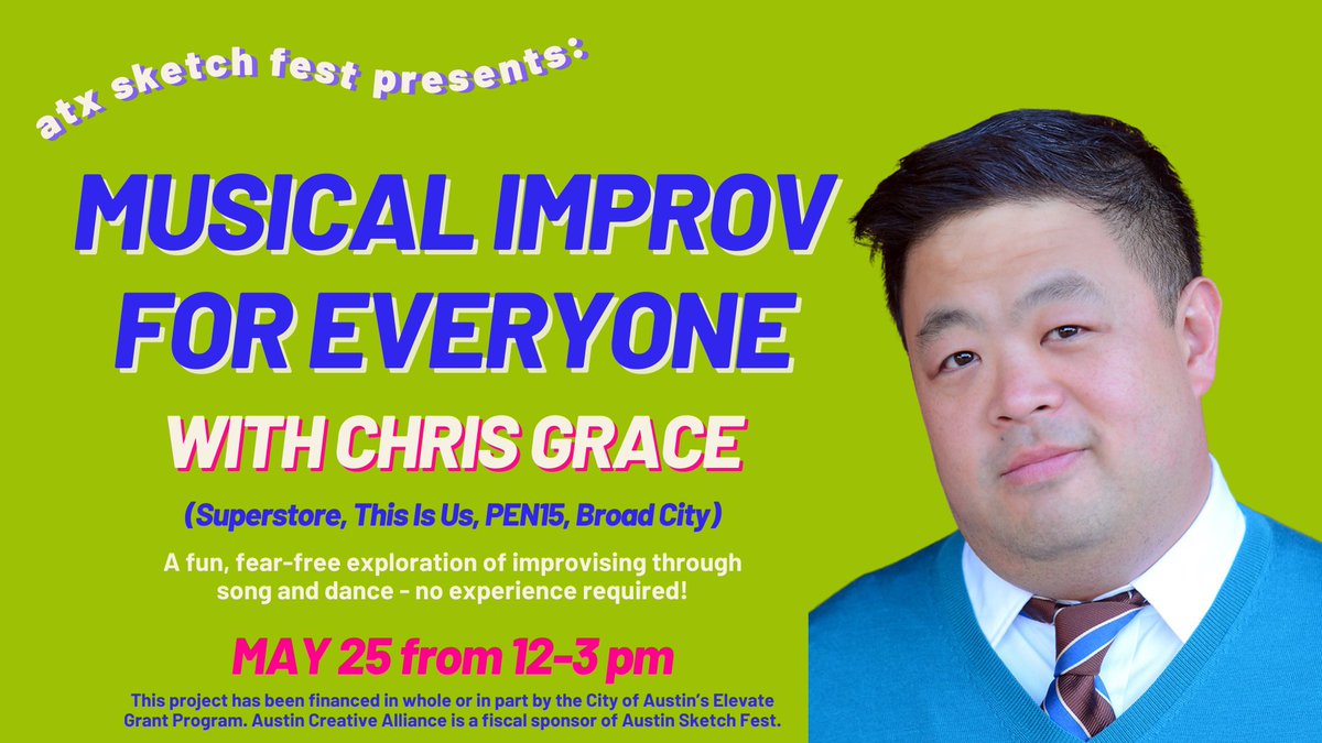 Austin improv heads, do NOT miss your chance to take musical improv with the one the only <a href="/ChrisGrace/">grace Chris</a>!!! ?#Onceinalifetime