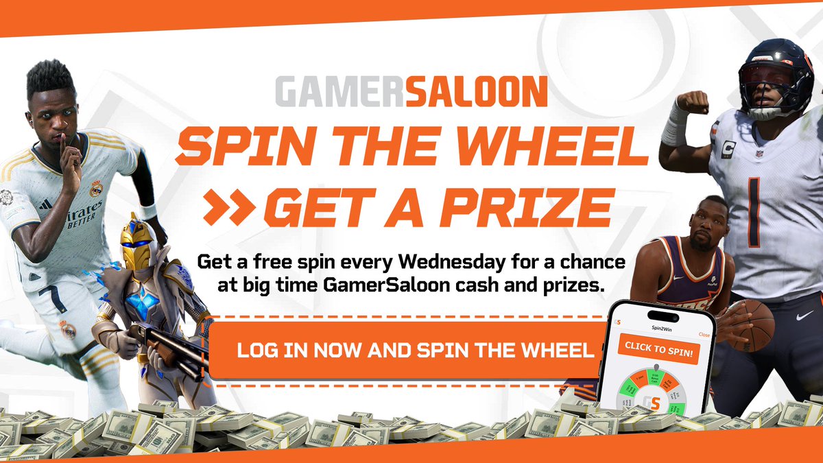 Bonus Cash, Deposit Bonus, Profit Boost, GamerSaloon T-shirt and more!  

🤑 So spin that wheel for a chance at big cash and prizes.💰💰

Until midnight CST

Tap here to spin 👇or login to your app
ow.ly/SX2N50RgGz4