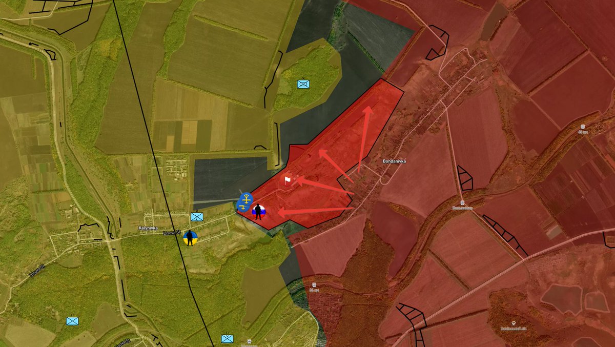 #UkraineRussiaWar The Russian Armed Forces established full control over Bohdanivka and reached the eastern outskirts of Kalynivka. Military Summary Map (dev.militarysummary.com)