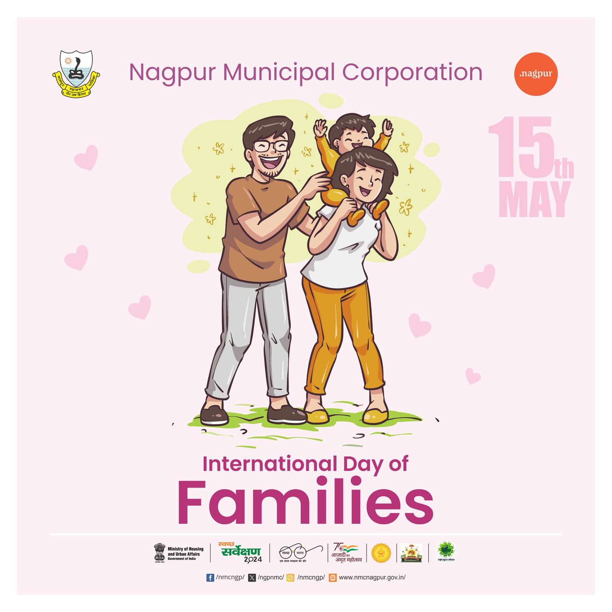 International Day of Families
.
.
.
#NMC #NMCNagpur #Nagpurcity #internationalday #familyday