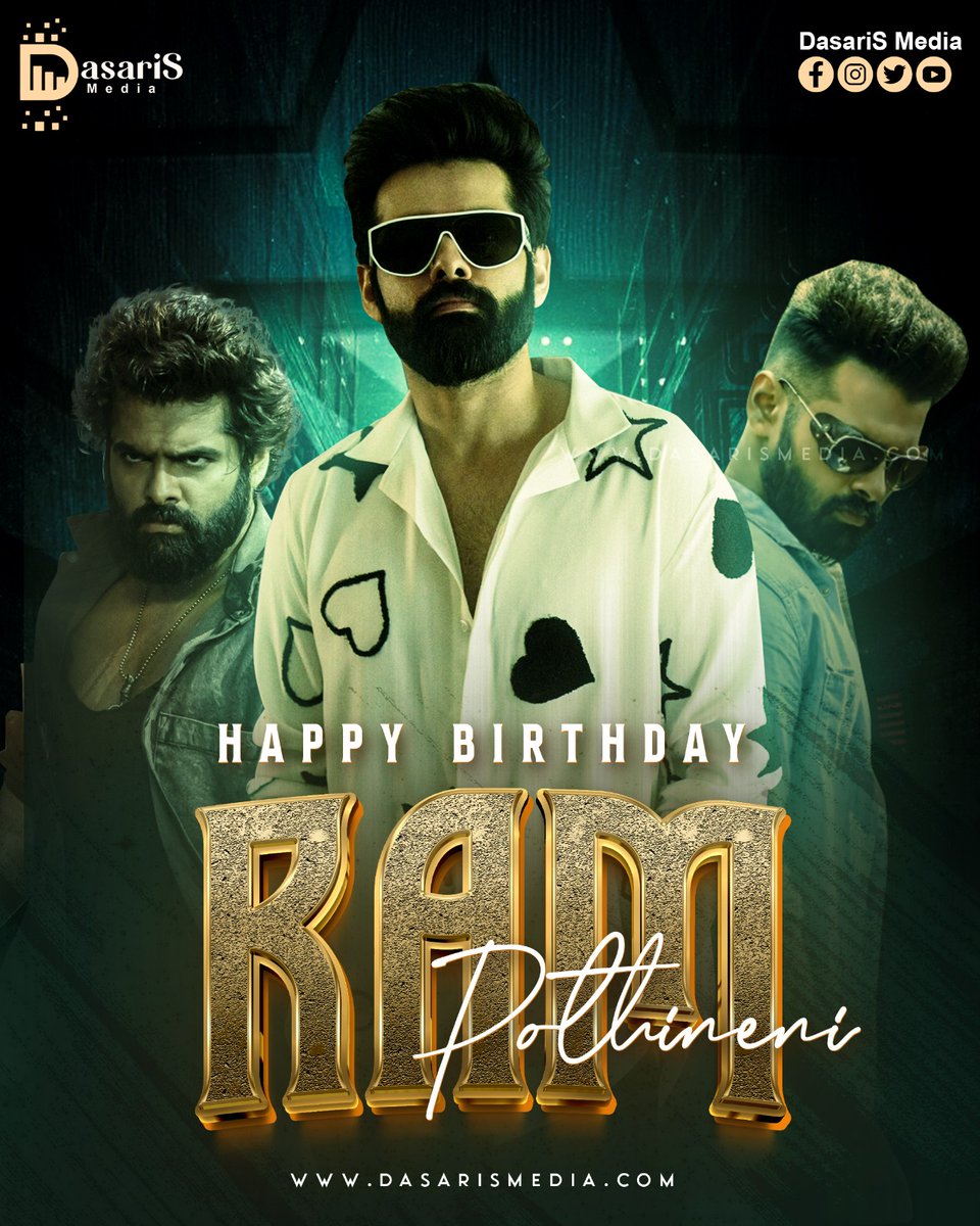 Extending our heartfelt birthday wishes to the passionate, handsome & proficient actor Ustaad @ramsayz!🎉🥳
We wish you a MASSive blockbuster with #DoubleISMART and all your upcoming projects!!❤️‍🔥💥

-Team @dasarismedia

#HappyBirthdayRAPO #HBDRAmPOthineni
#RAPO 
#DasariSGroup…