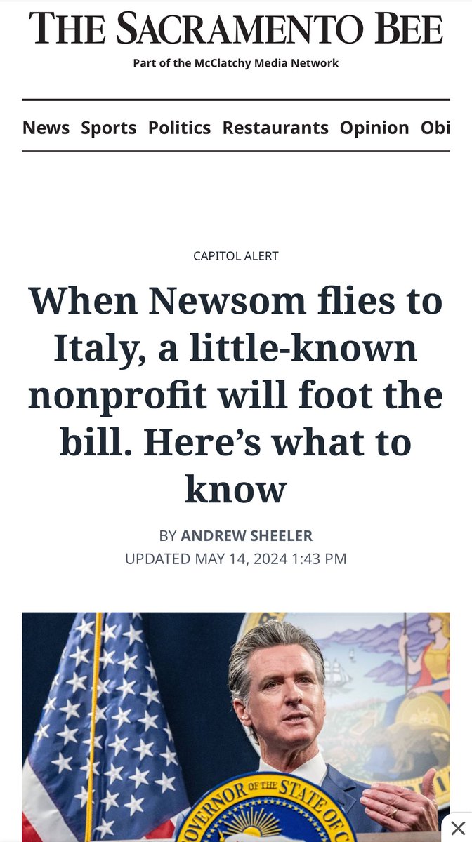 🚨 California’s Leadership & Ethical Dilemmas: An Urgent Call for Transparency and Accountability 🚨 I have grave concerns regarding Gavin Newsom’s trip to Italy. This trip, funded by the California State Protocol Foundation, raises significant ethical questions and casts a