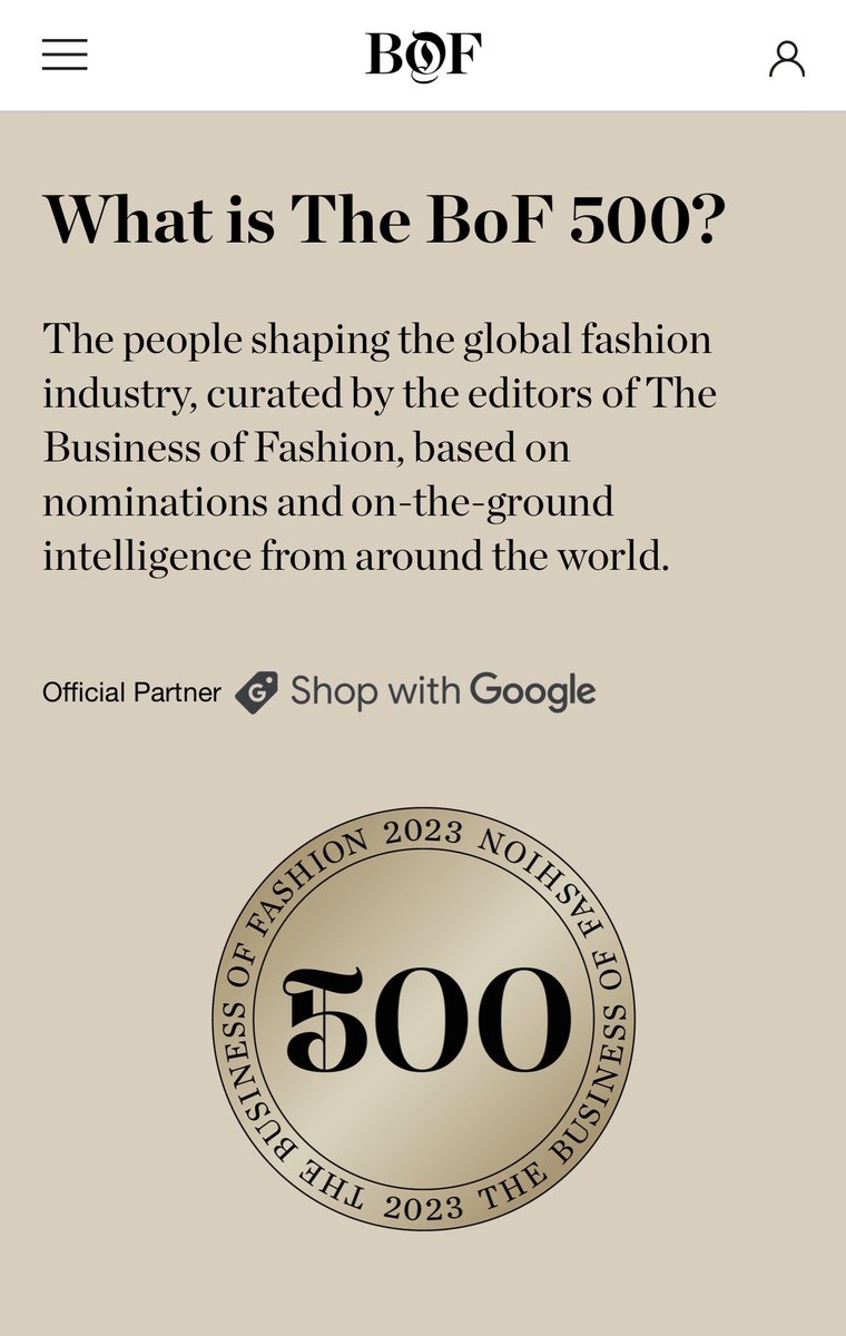 แจ็คสันได้รับเลือกให้เป็นบุคคลในอุตสาหกรรมแฟชั่นระดับโลกของ BOF500 โดย Fashion Business Review อ้างอิงตามการเสนอชื่อและข่าวกรองจากทั่วโลก - แจ็คสันเธออ่ะแน่มาตลอด ปังมาตลอด 👑

📌 businessoffashion.com/people/jackson…

#JacksonWang