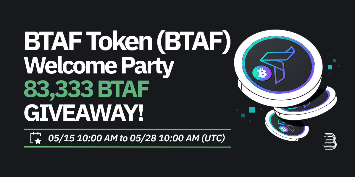 🎁To celebrate the primary listing of BTAF @btaftoken, we are giving away 83,333 $BTAF in our Welcome Party Event! 👥Follow @BitMartExchange & @btaftoken, RT & tag 3 friends to share $200 rewards in BTAF: bit.ly/3GdrLjf 💥Register now: bitmart.com/en-US?r=BTAFBT…