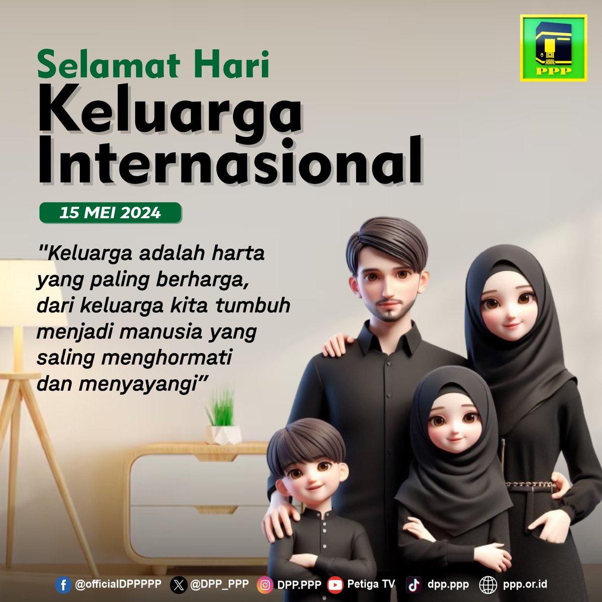 Cinta, tawa, dan kenangan bersama keluarga adalah harta terindah. Jagalah keluargamu selagi ada. Selamat Hari Keluarga Internasional 2024 #HariKeluargaInternasional