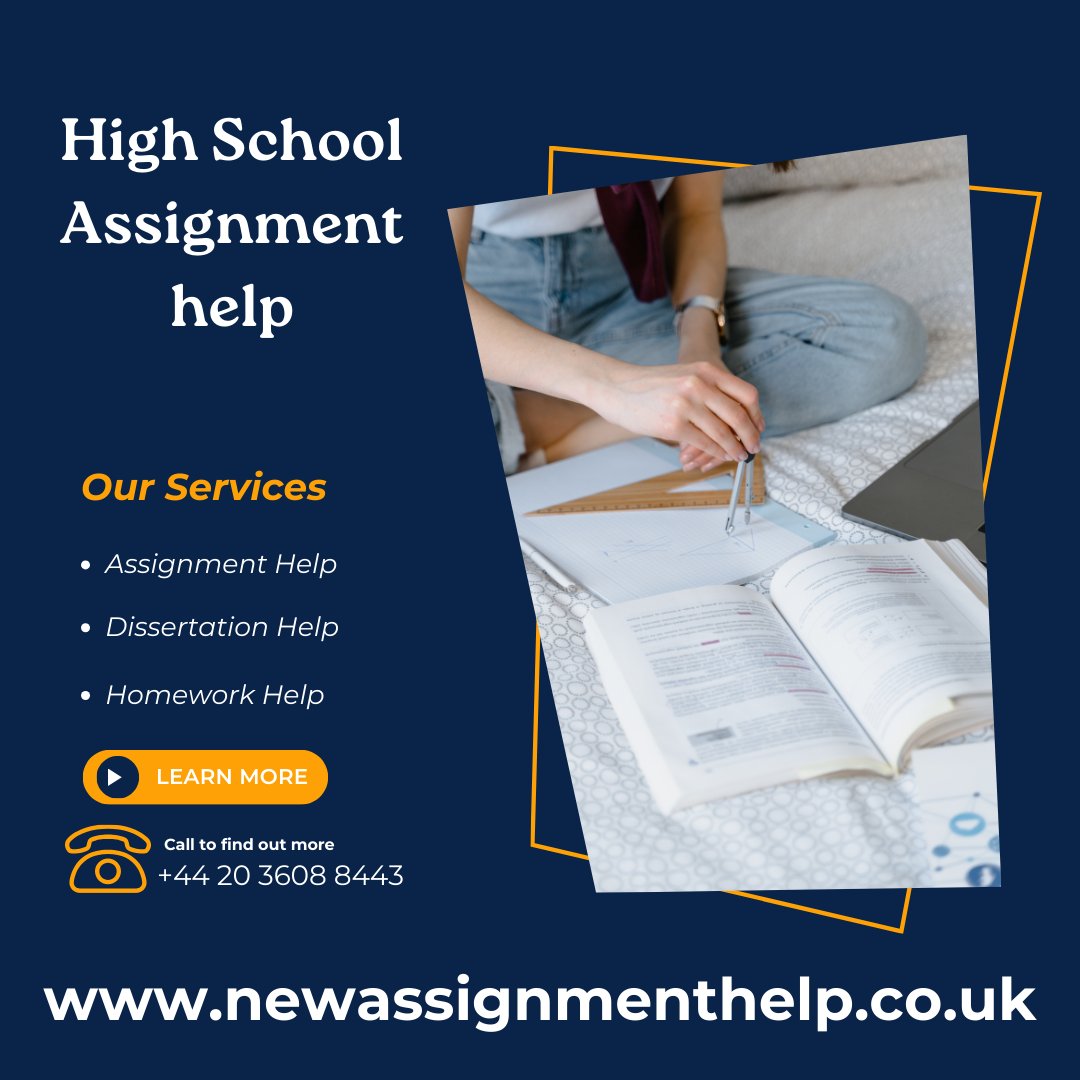 NewAssignmentH2's tweet image. Guiding You to High School Success: High School Assignment Help by New Assignment Help! 📚 Let our experts support you in achieving academic excellence. 🎓
Visit Us At:- newassignmenthelp.co.uk/high-school-as…
#highschool #schoolassignmenthelp #assignment #assignmenthelp #assignmenthelper #help