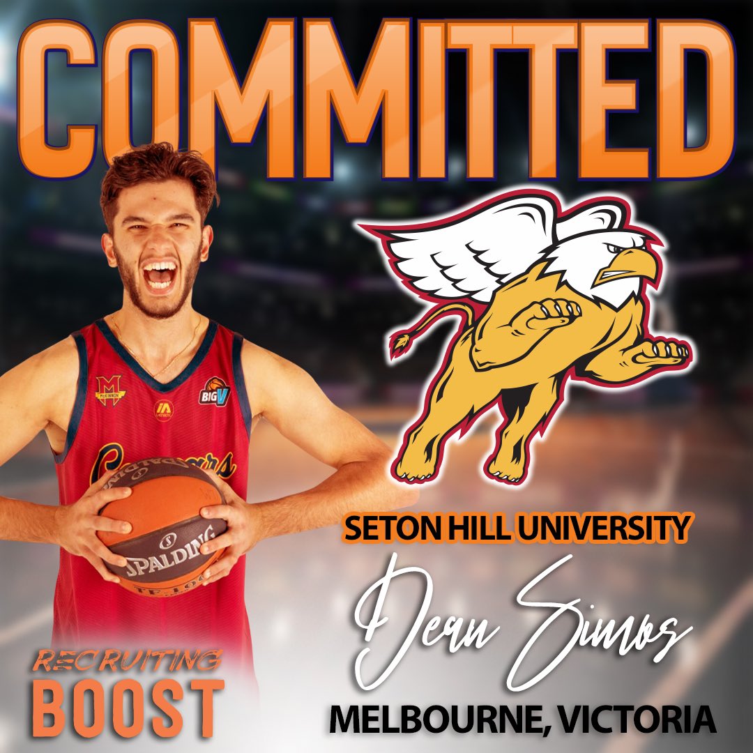 2024 6’9 Dean Simos has COMMITTED to D2 Seton Hill University! Congratulations! 🎊🎈🎉 #RecruitingBoost