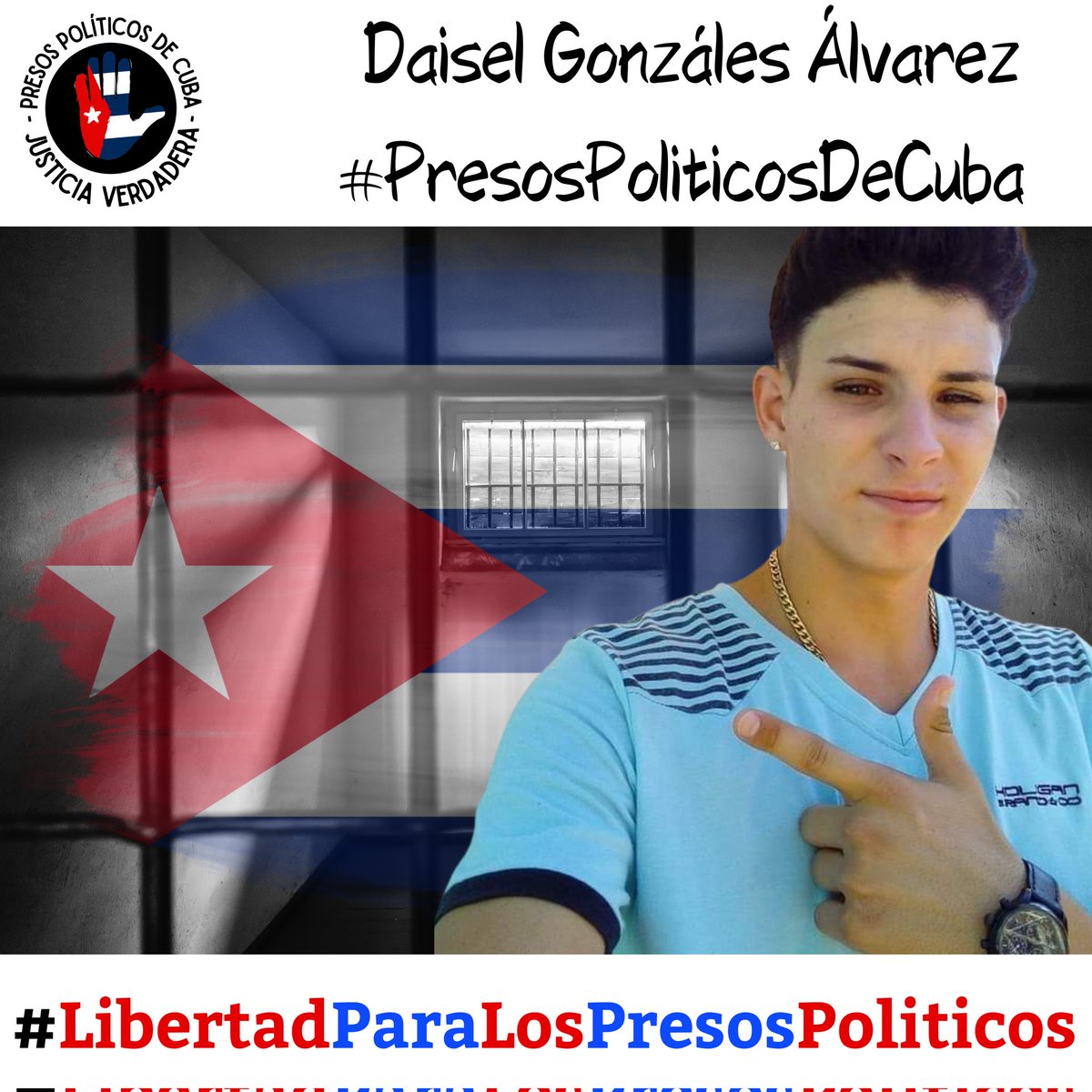 #Twittazo Libertad para Daisel González Álvarez. 
.
“Sin aire, la tierra muere. Sin libertad, como sin aire propio y esencial, nada vive.” -José Martí-
.
.
.
#HastaQueSeanLibres 
#PresosPoliticosDeCuba
#LibertadYjusticiaParaCuba