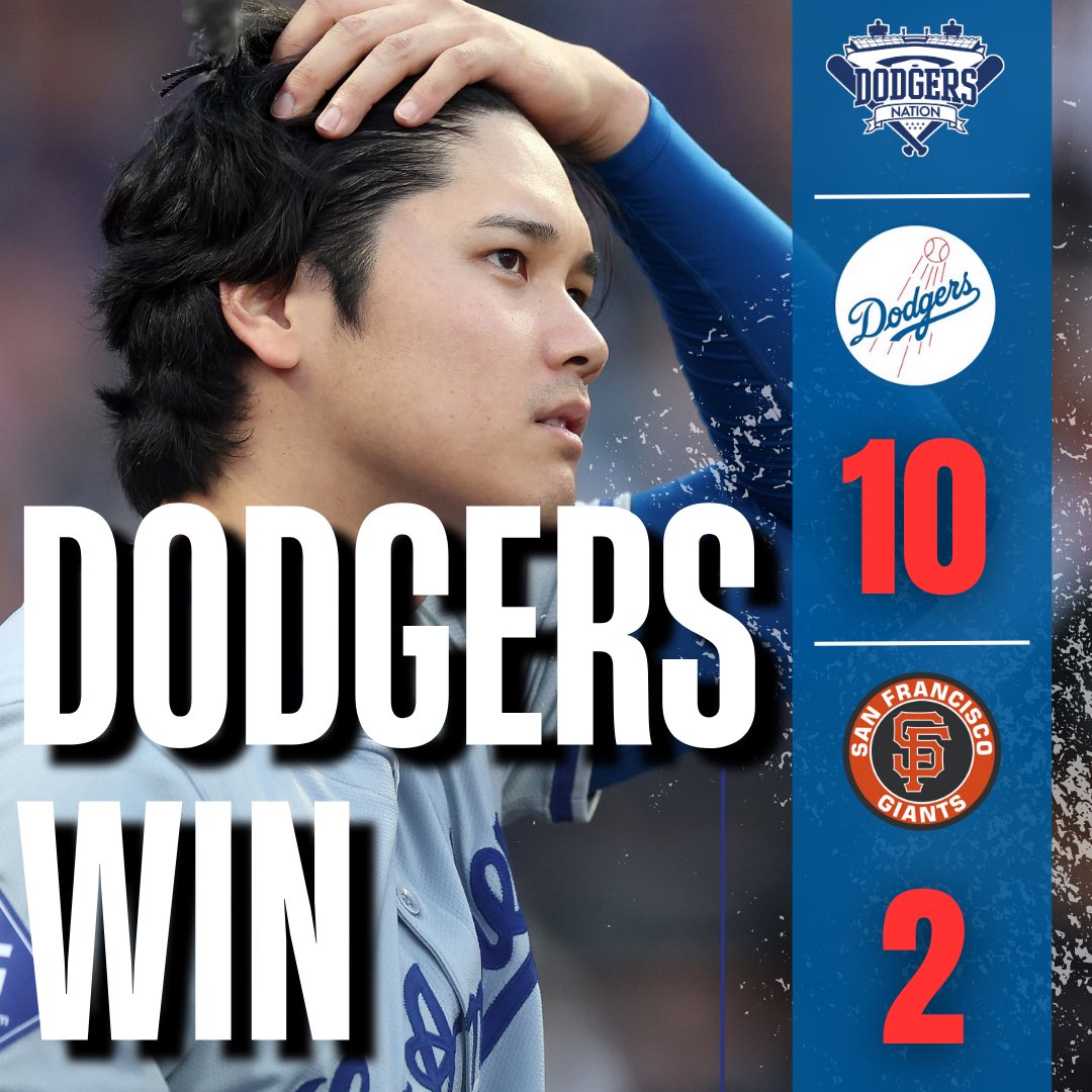 Absolute masterclass by the Dodgers tonight as they take down the Giants in San Francisco 🔥

Shohei Ohtani hit his 12th homer of the year, Gavin Stone continued to impress on the mound, the bottom of the order came to play and LA now looks to sweep tomorrow.

WE RIDE 🚨