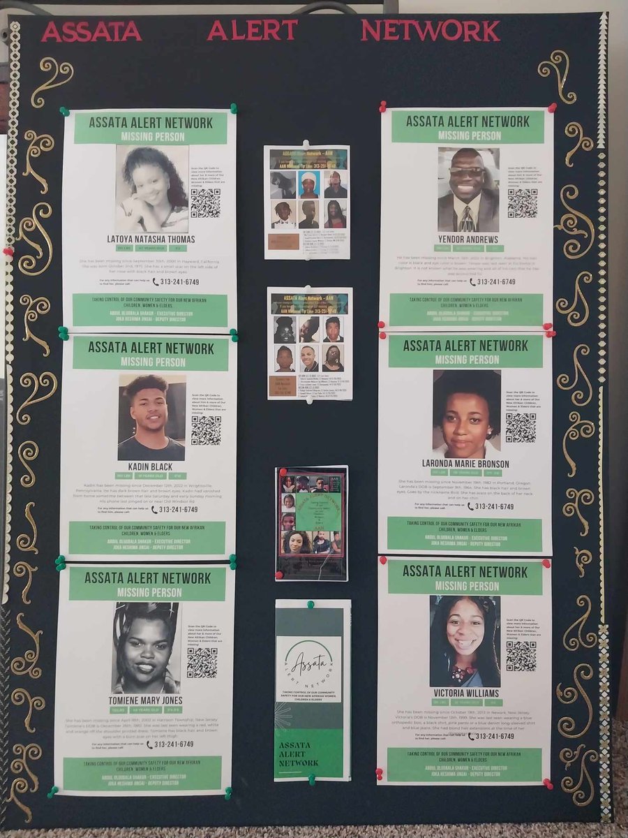 Assata Missing Person Alert Network for New Afrikan/Black People Missing 🚨 

Follow the offficial IG 

instagram.com/assataalertnet…

#assataalertnetwork
#assata
#missingperson
#missingandblack
#missingblackpeople 
#missingblackgirls 
#missingblackboys
#blackwomen
#blackmen