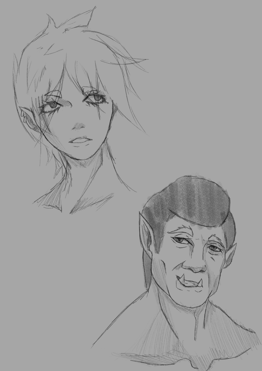 Some sketches of my friends D&D characters. trying to try new styles #dndcharacters
#sketch