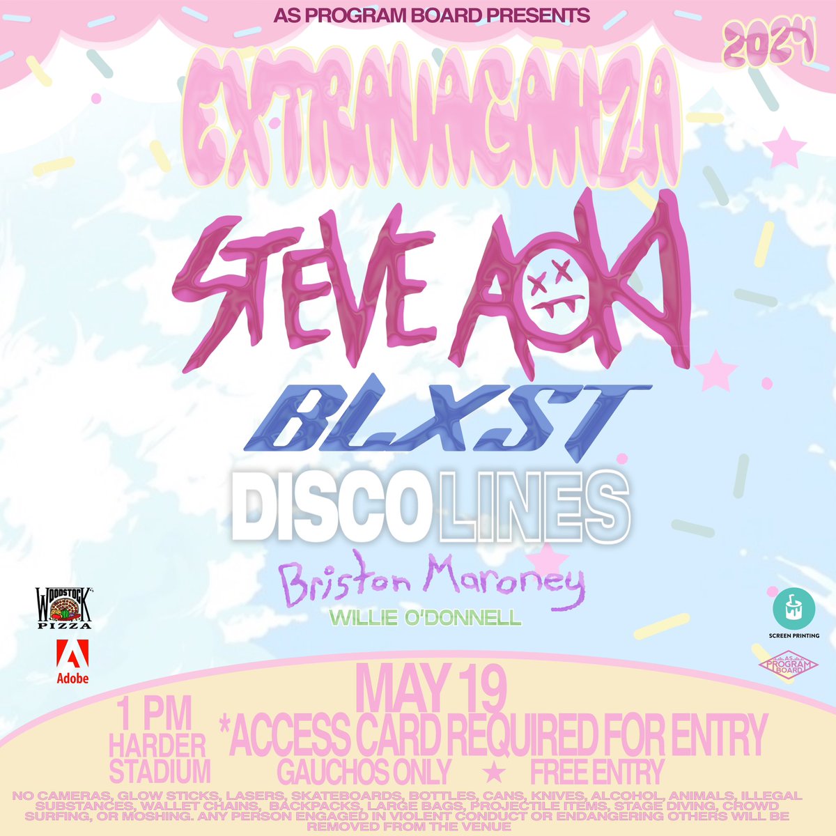 asprogramboard's tweet image. presenting your 2024 Extravaganza lineup. 🍰🕺 see you Sunday.