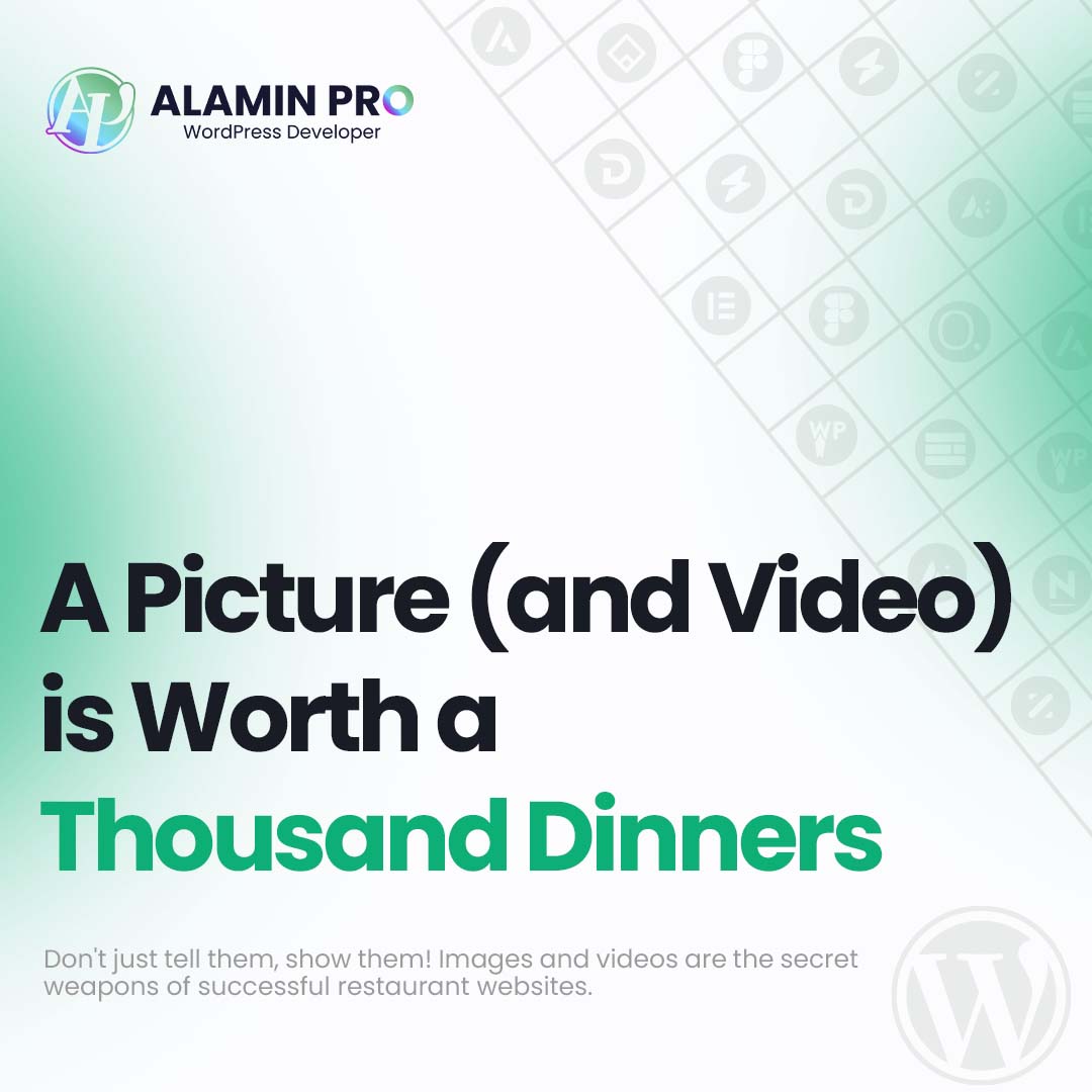 A picture (and video) is worth a thousand dinners!  Don't just tell them about your food, show it!  #RestaurantWebsite #VisualMarketing