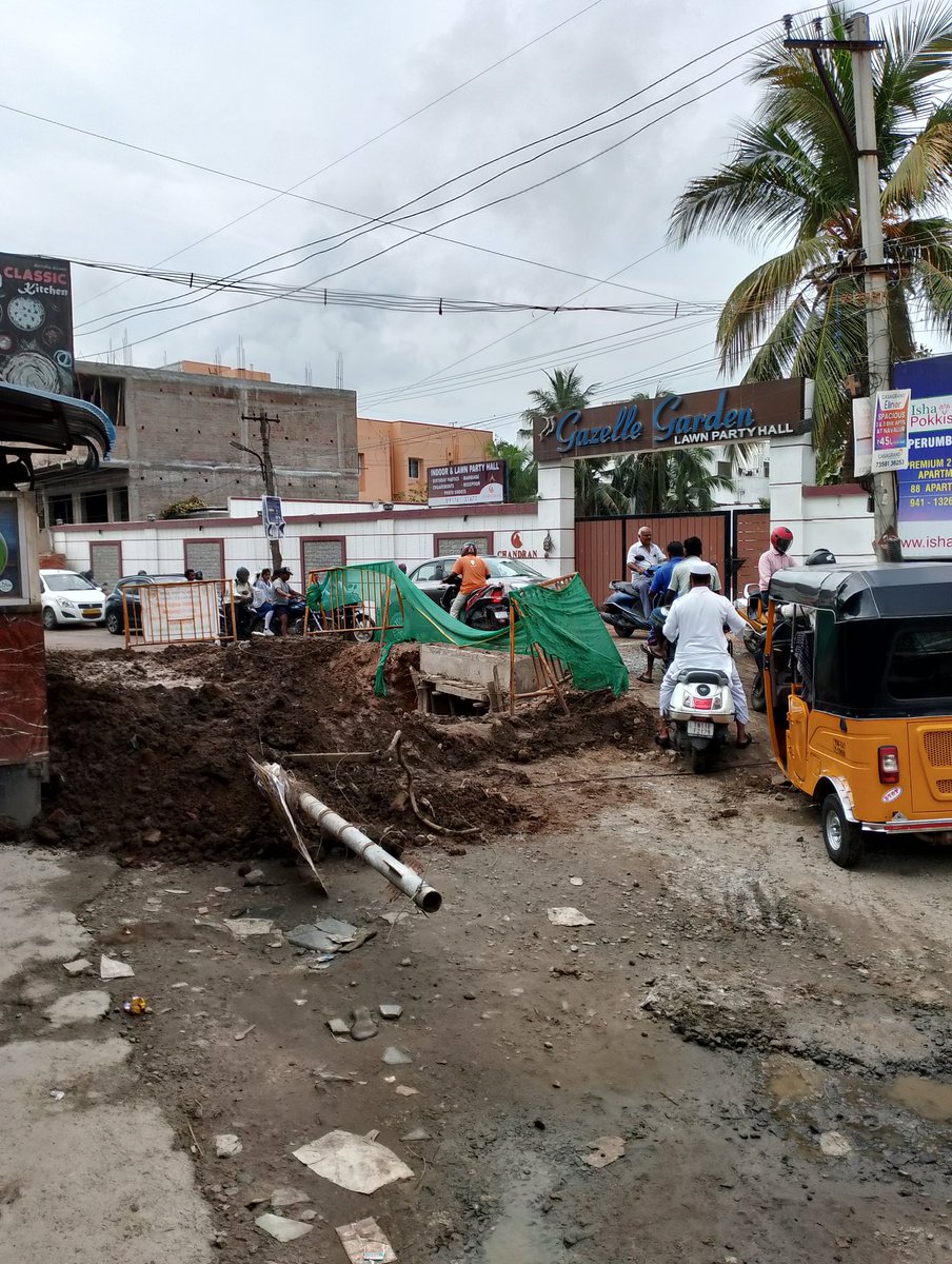 Perumbakkam Road. For last 2 months, road repair work going on. MLA, MP, CM all changed but not our lives. Pooja was done before the election date and after that repair started. @chennaicorp Complete before school reopens. @ThamizhachiTh Literally struggling everyday.