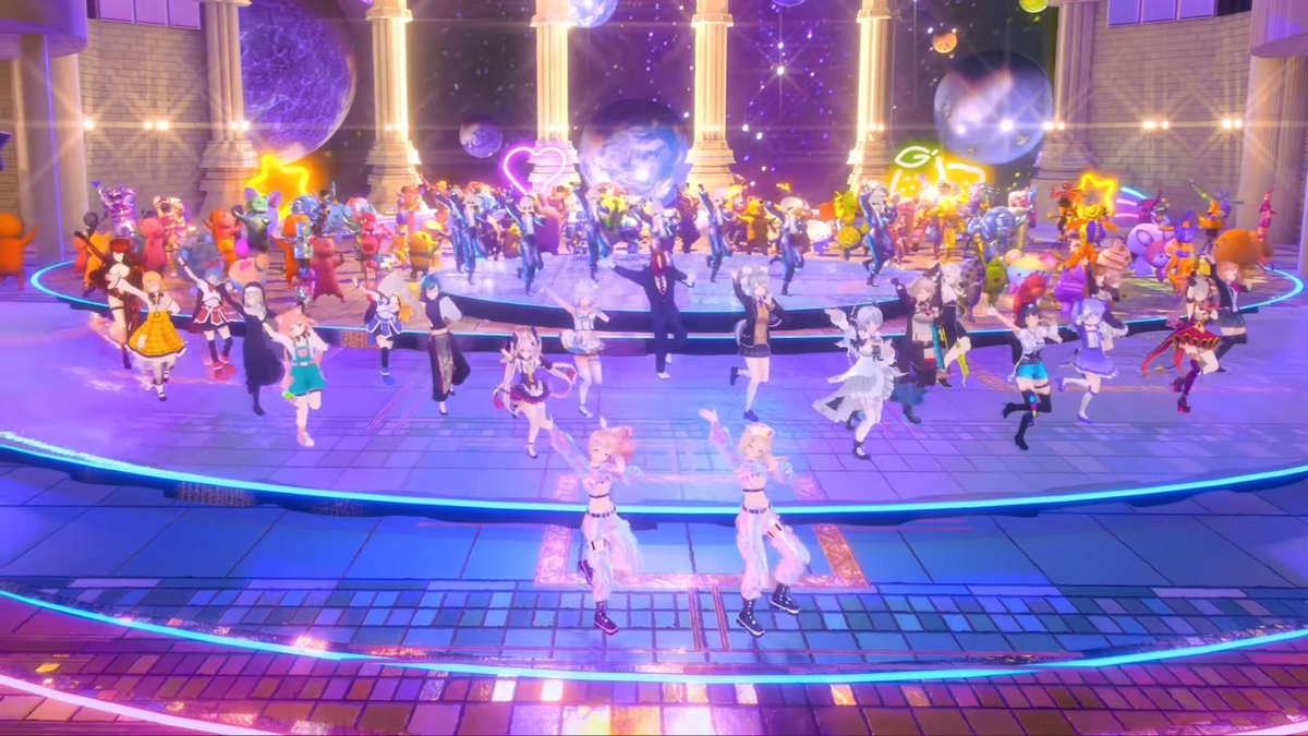 Fun vtuber fact of the day:

Did you know that in HIMEHIMA’s latest original song “Aibou Dancehall”, the Nijisanji livers and various other vtubers make a cameo in the chorus and dance segments of the song? Congratulations on 20 million views!

youtu.be/bnofYmfKLeo?si…