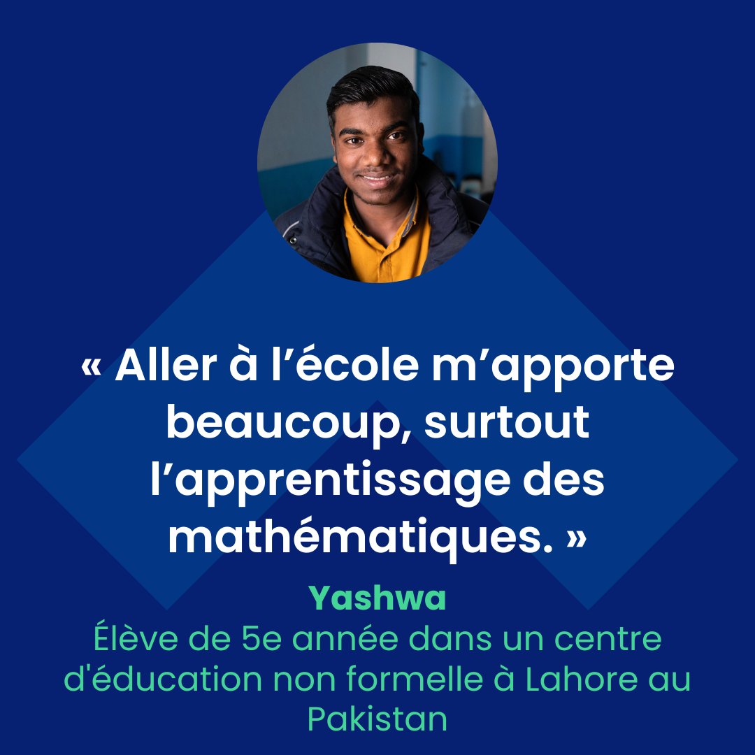 Yashwa, 15 ans, va à l'école six matins par semaine à Lahore, au Pakistan. L'après-midi, il travaille comme tapissier dans un magasin de meubles. Ses journées sont longues mais il aime pouvoir apprendre : g.pe/a1Za50RzXG9