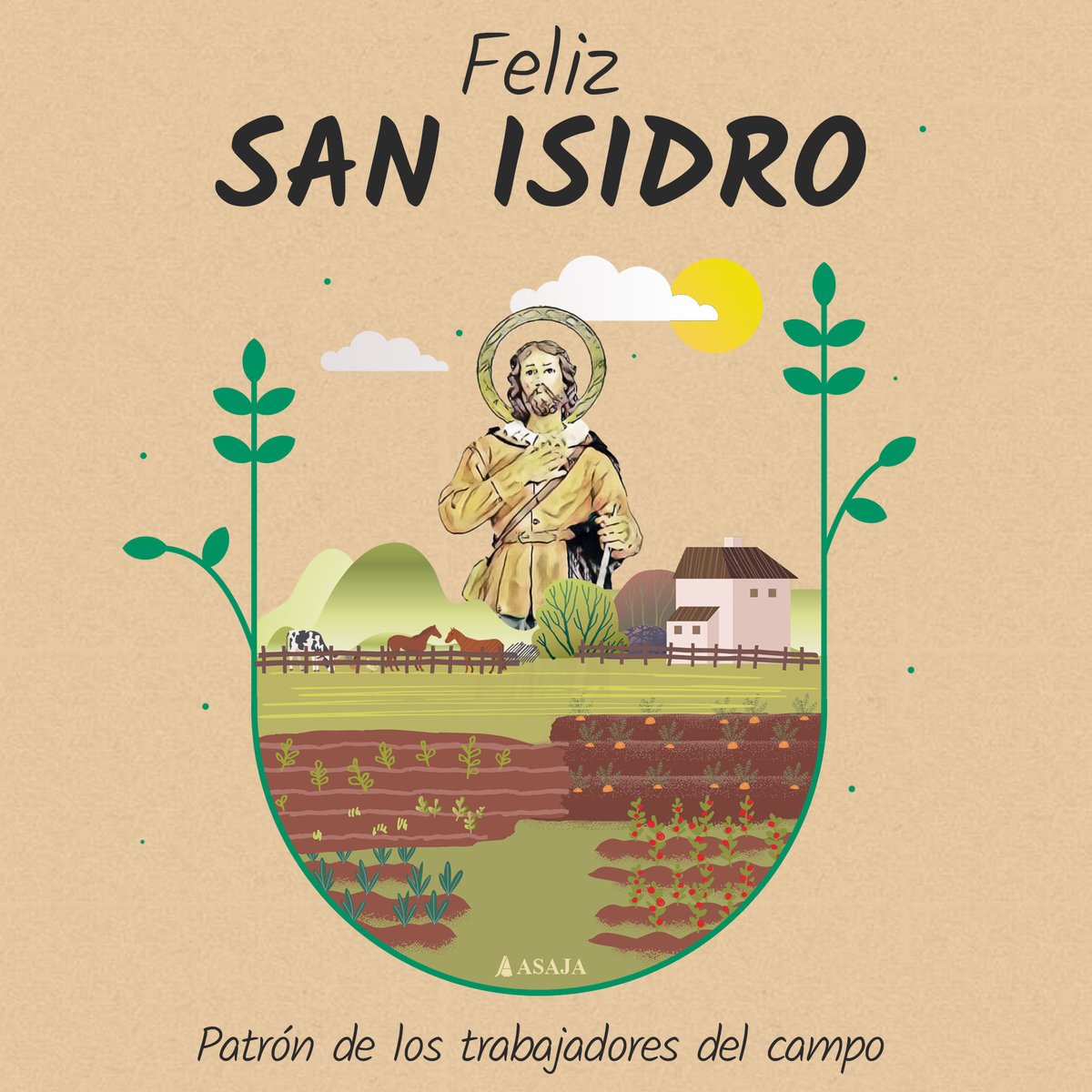 ¡Feliz Día de San Isidro! 🌾🐮 Un 👏 aplauso a todos nuestros incansables 👨‍🌾 #agricultores y 👩‍🌾 #ganaderos que, día tras día, aseguran alimentos de primera en nuestras mesas. Vuestra dedicación moldea el futuro de nuestra tierra🍇🍏 #DíadeSanIsidro #SanIsidro24 #DíadeSanIsidro