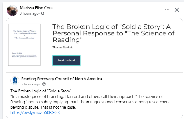 Dr. Sam Bommarito (@doctorsam7) on Twitter photo This is a very important book that pushes back on what was said in <a href="/ehanford/">Emily Hanford</a> 's Sold a Story. Please review ALL the evidence before making up your mind. literacyresearchcommons.org/resources/ This is a very important book that pushes back on what was said in <a href="/ehanford/">Emily Hanford</a> 's Sold a Story. Please review ALL the evidence before making up your mind. literacyresearchcommons.org/resources/